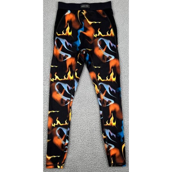 Savage X Fenty High Rise Fast Lane Leggings Black Small S Rihanna Flames Mint - Picture 1 of 11
